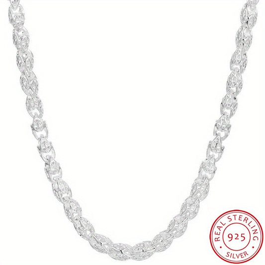 S925 Sterling Silver Round Bamboo Chain Necklace For Man Women