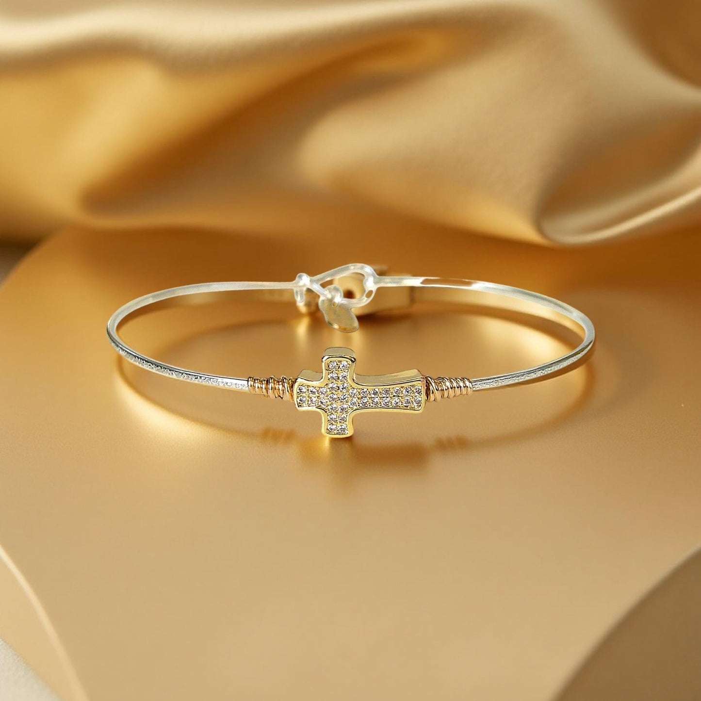 Micro Cross Pave Bracelet