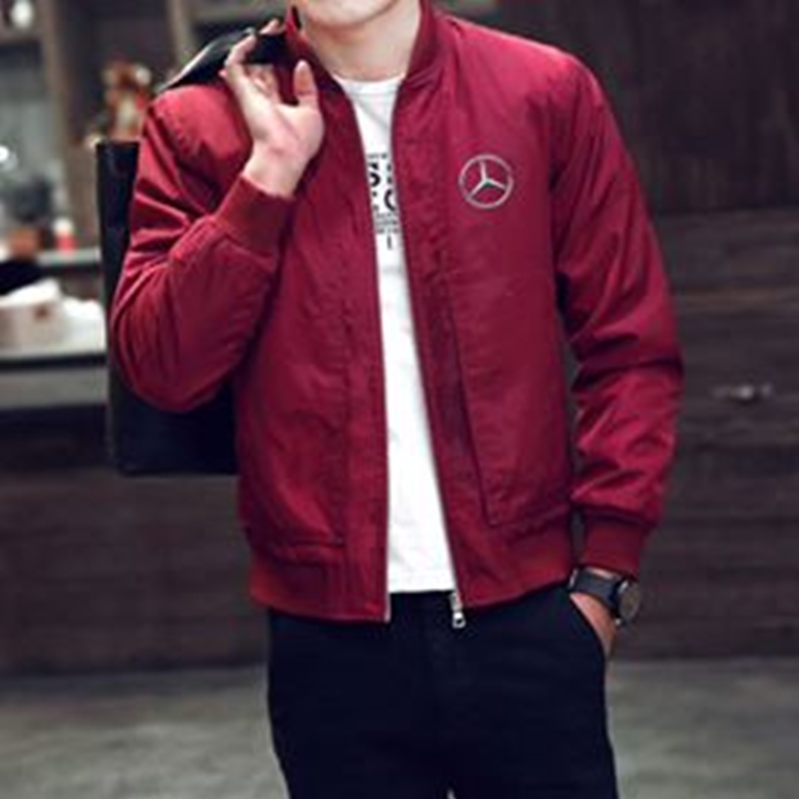 Spring and Autumn Casual Sturdy Fashion Slim Pilot Jacket Men's Baseball Jacket Red