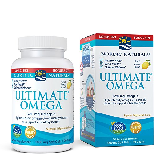 Nordic Naturals Ultimate Omega, Lemon Flavor - 210 Soft Gels - 1280 mg Omega-3 - High-Potency Omega-3 Fish Oil with EPA & DHA - Promotes Brain & Heart Health - Non-GMO - 105 Servings