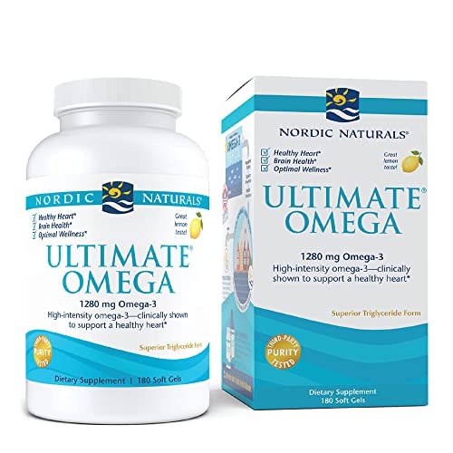 Nordic Naturals Ultimate Omega, Lemon Flavor - 210 Soft Gels - 1280 mg Omega-3 - High-Potency Omega-3 Fish Oil with EPA & DHA - Promotes Brain & Heart Health - Non-GMO - 105 Servings