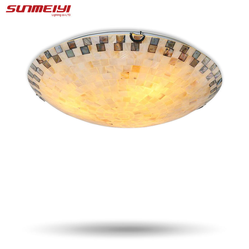 Tiffany Mediterranean style natural shell ceiling lights