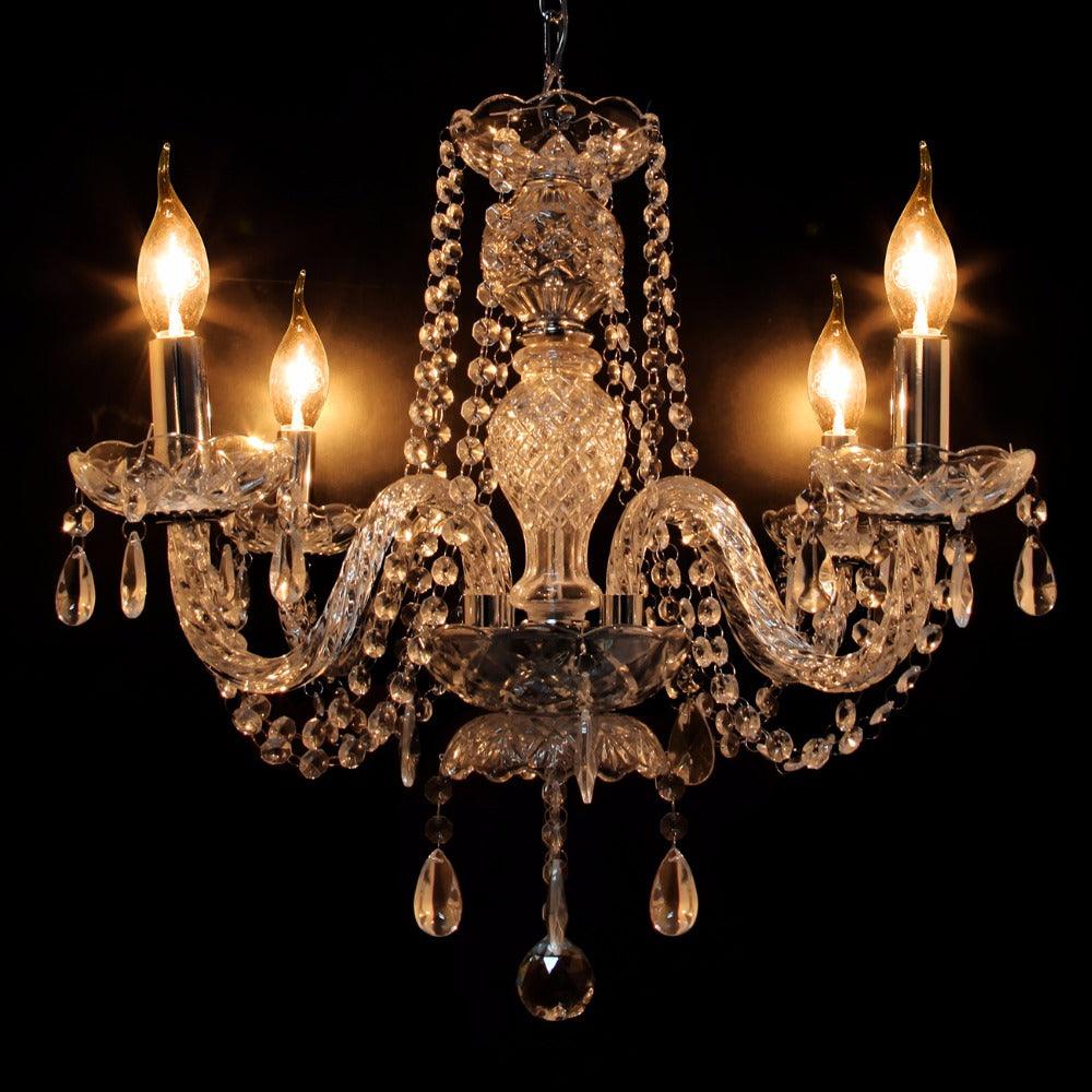 Ship from USA! Elegant Crystal Chandelier Modern Lights 4 Lamp Pendant Fixture Lighting