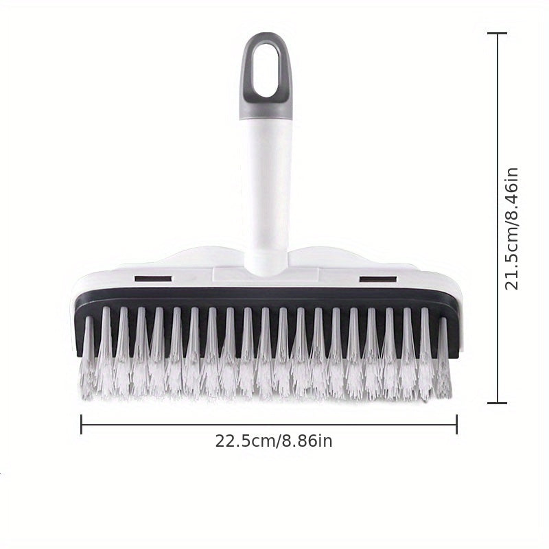 1pc, Floor Brush Wiper Dual-use Two-in-one Brush, Bathroom Hard Bristle Ground Brush, Long Handled Brush, Toilet No Dead Corner Cleaning Brush Short Cleaning Brush