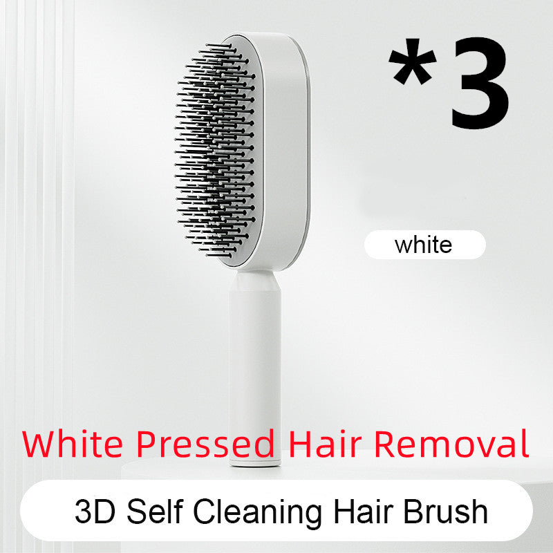 Self Cleaning Hair Brush For Women One-key Cleaning Hair Loss Airbag Massage Scalp Comb Anti-Static Hairbrush Set G