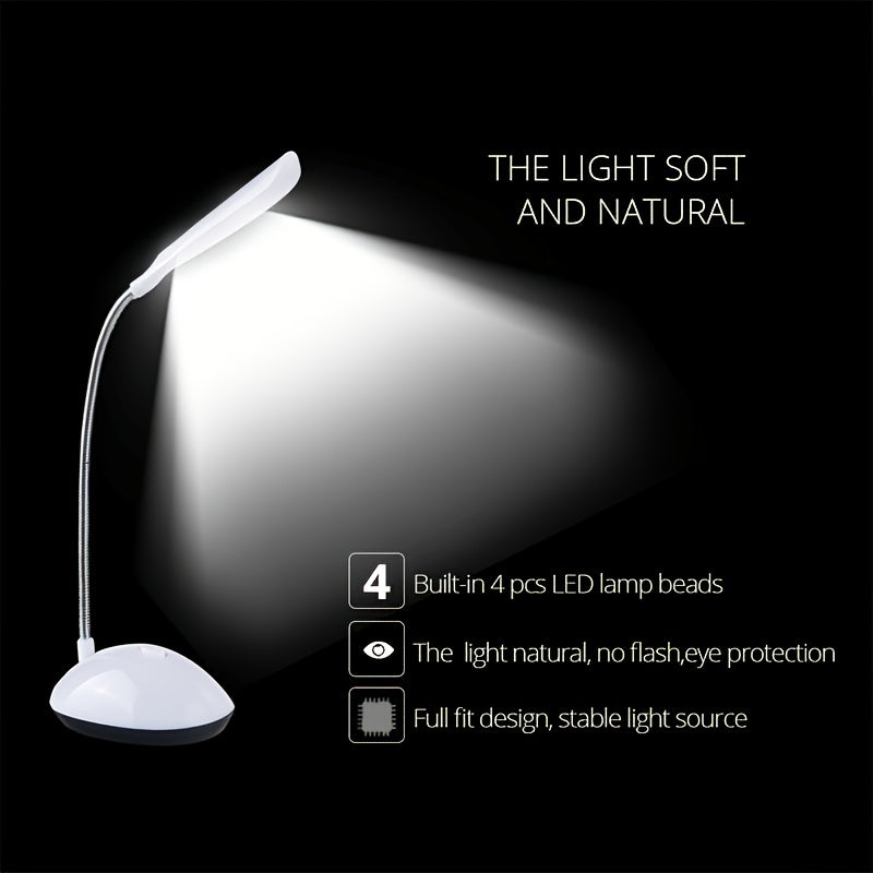 1pc Foldable Portable LED Desk Lamp Child Eye Care Student Learning Reading LED Desk Lamp Battery Powered