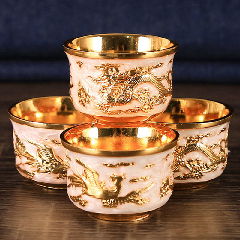 Elevate Your Tea Time with This High-Grade Golden & Silvery Kung Fu Tea Set - Perfect for Parties, Weddings, & Business Gifts!