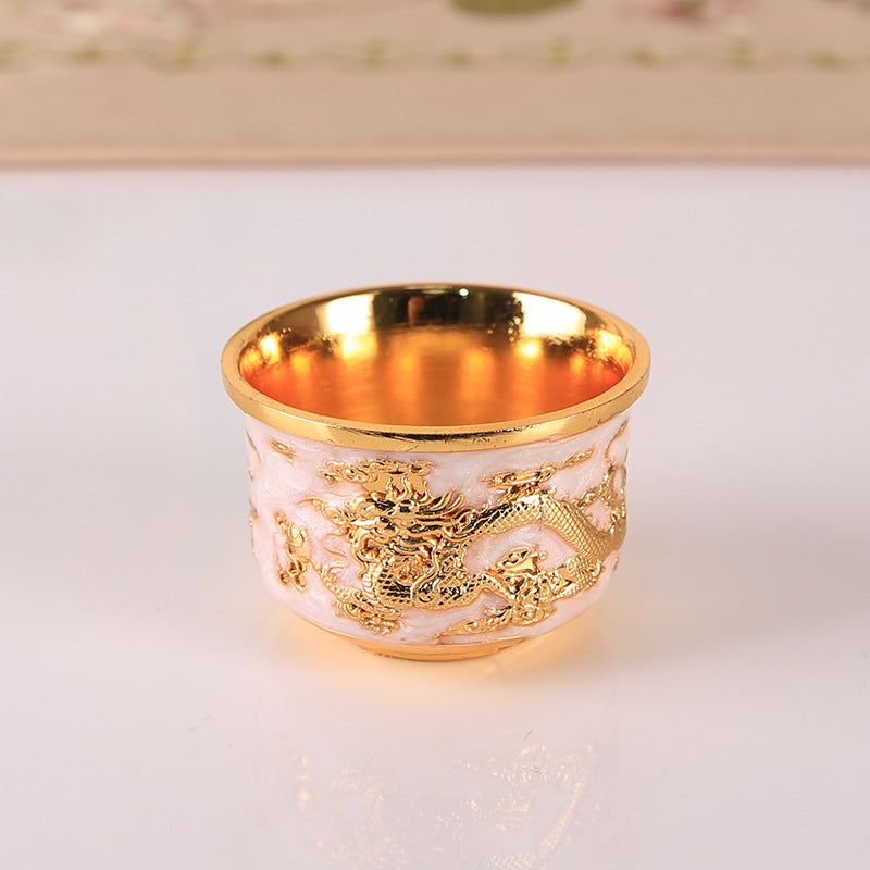 Elevate Your Tea Time with This High-Grade Golden & Silvery Kung Fu Tea Set - Perfect for Parties, Weddings, & Business Gifts! Golden White Dragon And Phoenix