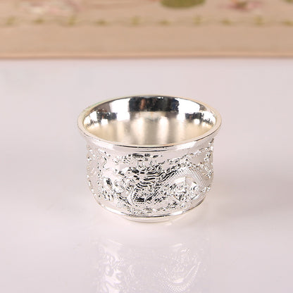 Elevate Your Tea Time with This High-Grade Golden & Silvery Kung Fu Tea Set - Perfect for Parties, Weddings, & Business Gifts! Silver Dragon And Phoenix