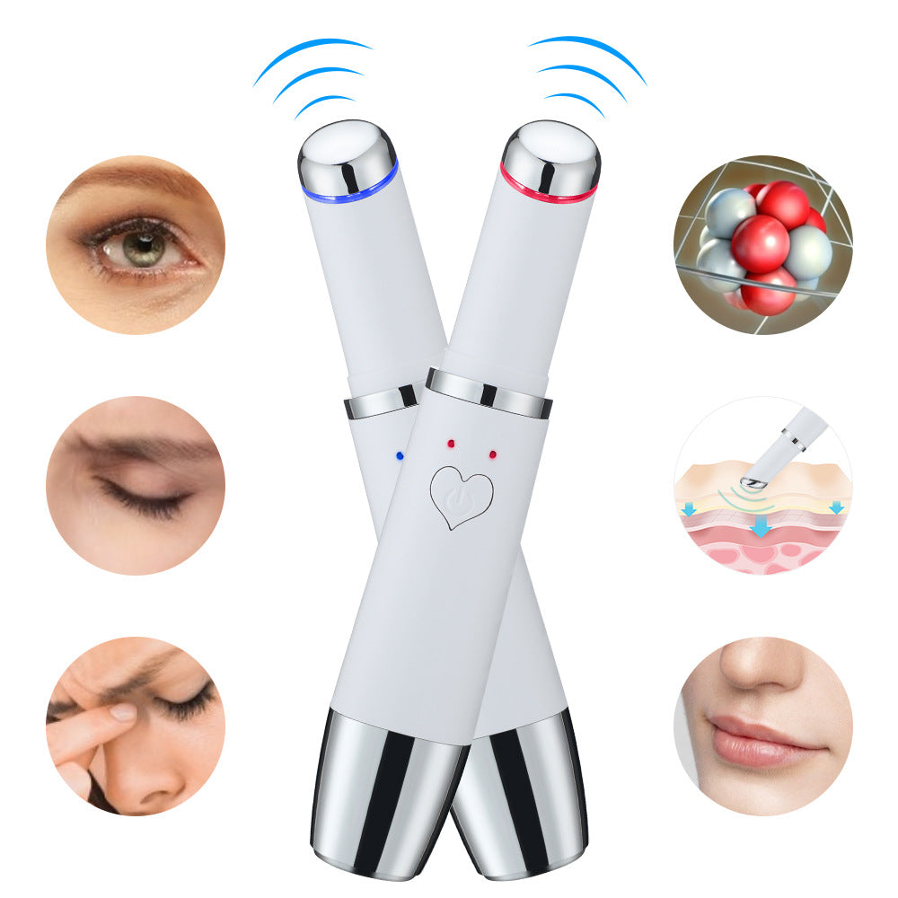 Eye Beauty Instrument, Eye Heating Massage Pen, Vibration Introduction Instrument Remove Dark Circles Eye Marks Beauty Instrument
