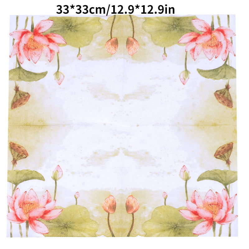 20pcs/set Lotus Flower Placemat Paper, Flounce Cup Flower Paper, For Holiday Party Decoration