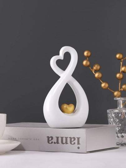 1pc Polyresin Decoration Craft, Heart Design Decorative Object For Living Room Multicolor one-size