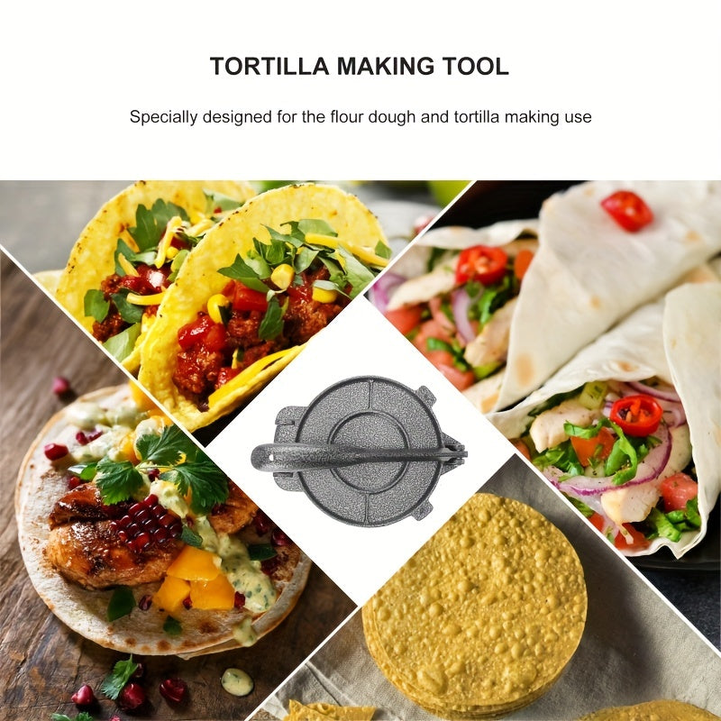 1pc Mexican Tortilla Dough Press Machine, Taco Maker, Dough Press Skinner Aluminum Alloy Skinner DIY Manual Cake Presser Kitchen Hand Press Cake Press Machine, Kitchen Utensils