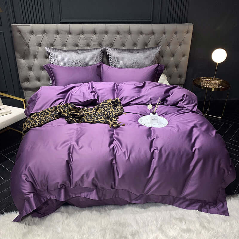 100 TC Satin cotton solid 4-piece set Enchanting purple