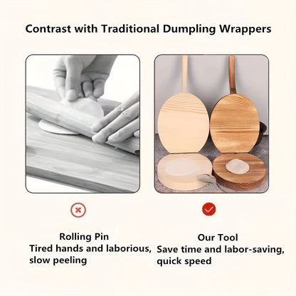 1pc Wooden Manual Dough Press Roller, Corn Tortilla Dumpling Skin Bun Skin Press Mold, Kitchen Baking Pastry Maker, Press Board Noodle Machine Tool, Kitchen Tools