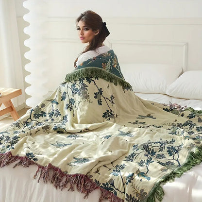 1pc Cotton Multi-layer Gauze Nap Blanket Throw Blanket Sofa Towel Couch Blanket Bed Sheet Air Conditioning Blanket Summer Cooling Quilt Towel Double-sided Skin-friendly Machine Washable Reusable No Deformation No Ball No Shrinking Blanket dealsjust