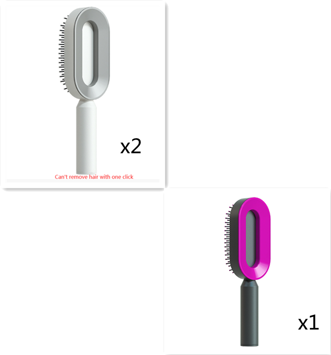 Self Cleaning Hair Brush For Women One-key Cleaning Hair Loss Airbag Massage Scalp Comb Anti-Static Hairbrush Set3