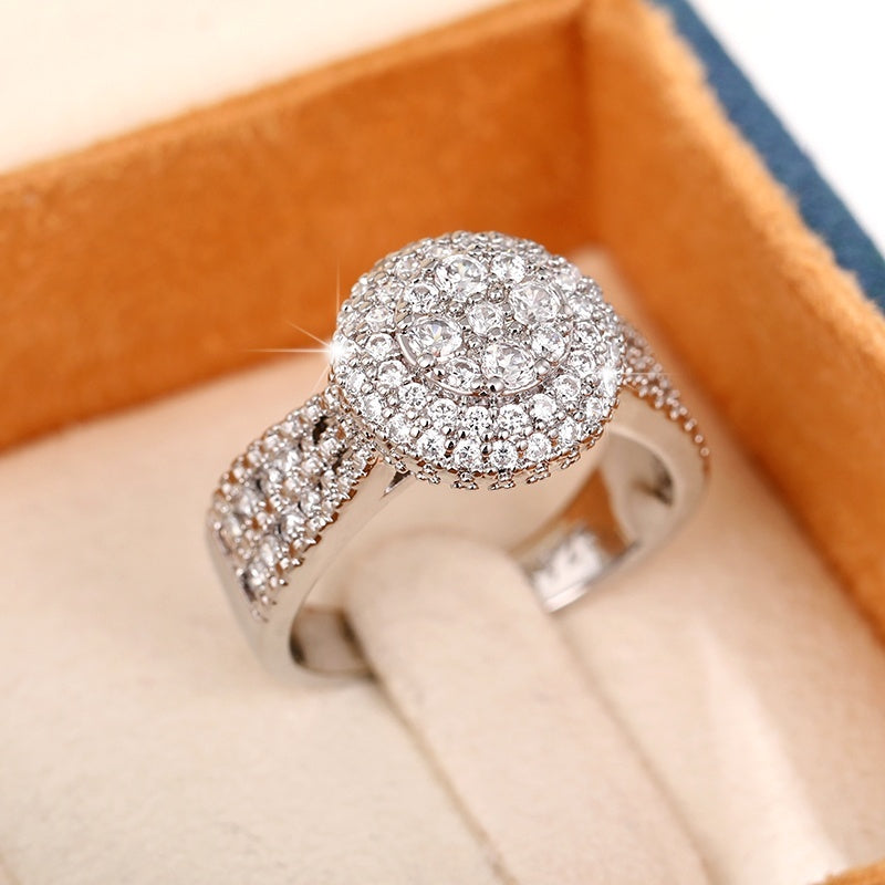 Luxury Women Engagement Ring 925 Silver Plated Micro Pave Zircon Ring Bridal Romantic Wedding Fine Jewelry Lover Gift