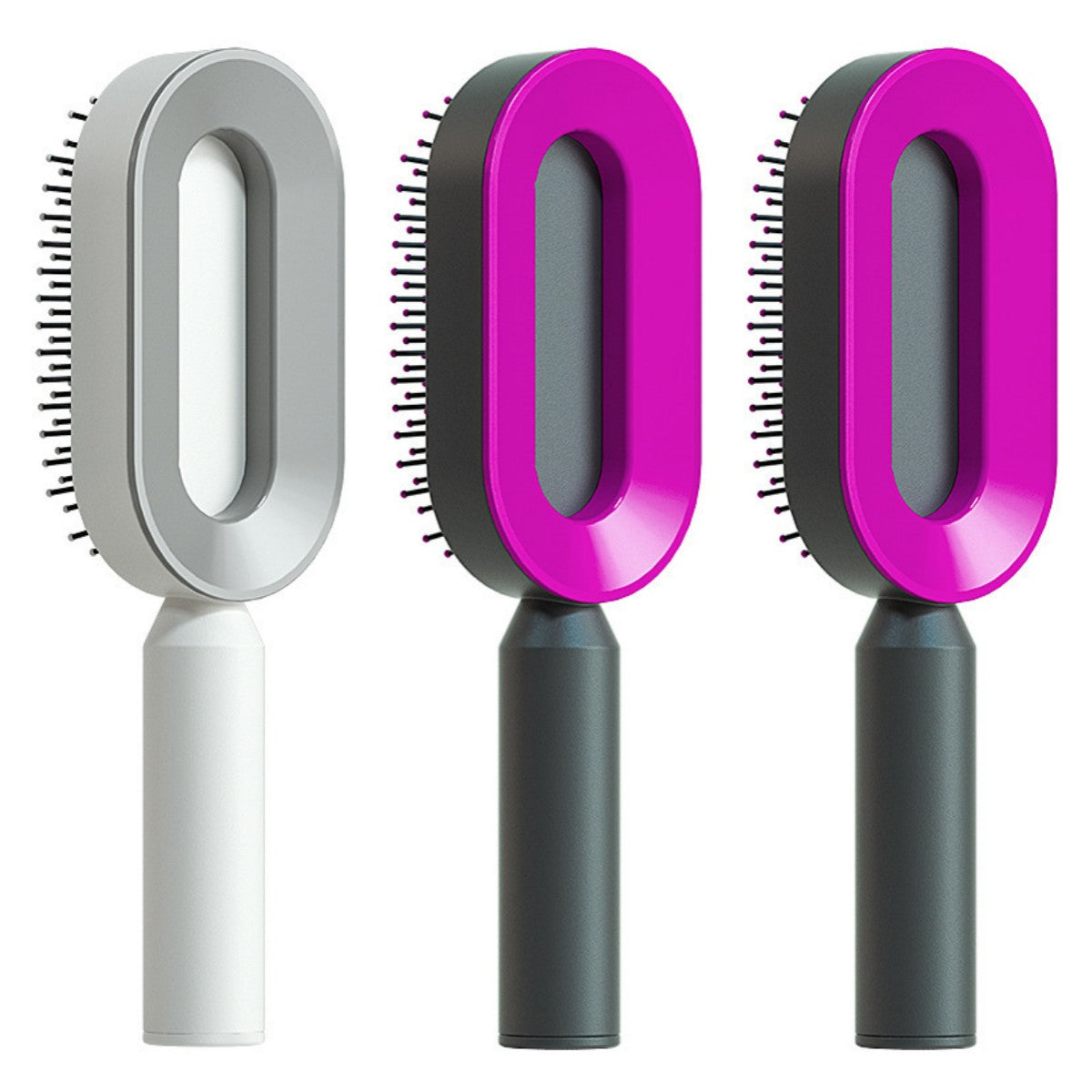 Self Cleaning Hair Brush For Women One-key Cleaning Hair Loss Airbag Massage Scalp Comb Anti-Static Hairbrush Set X