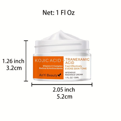 Brighten Your Skin Instantly: Kojic Acid Cream for Face & Body - Dark Spot Remover for Women & Men - 1Fl.Oz