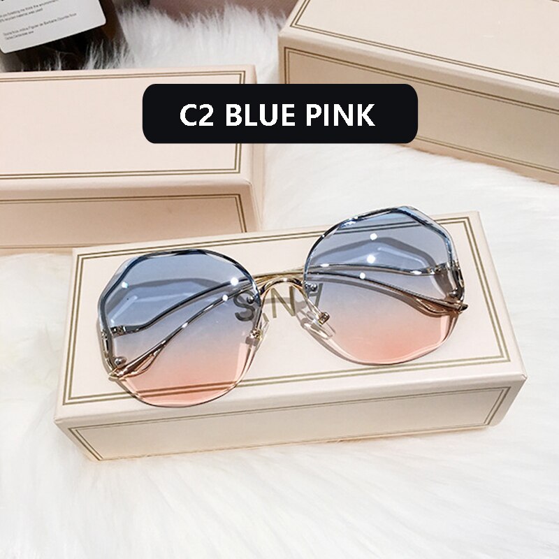 Elevate Your Look with Stylish, Oversized Square Sunglasses for Women! BLUE PINK