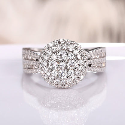 Luxury Women Engagement Ring 925 Silver Plated Micro Pave Zircon Ring Bridal Romantic Wedding Fine Jewelry Lover Gift