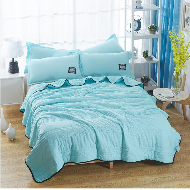 Cooling Blankets Pure Color Summer Quilt Plain Summer Cool Quilt Compressible Air-conditioning Quilt Quilt Blanket Water green
