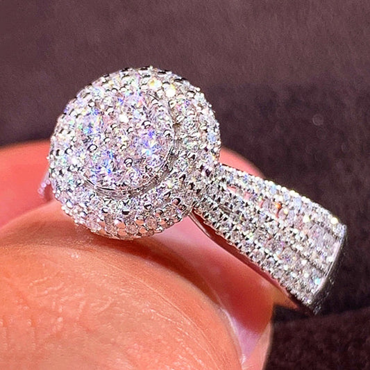 Luxury Women Engagement Ring 925 Silver Plated Micro Pave Zircon Ring Bridal Romantic Wedding Fine Jewelry Lover Gift