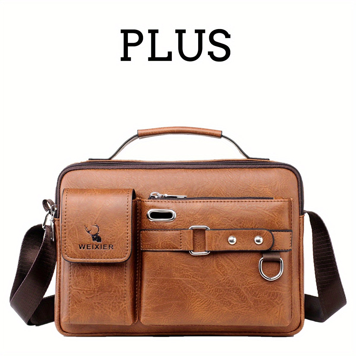 Men's Shoulder Bag: Business Satchel, Crossbody, and Casual Bag for Boys and Men Light Brown Plus Size