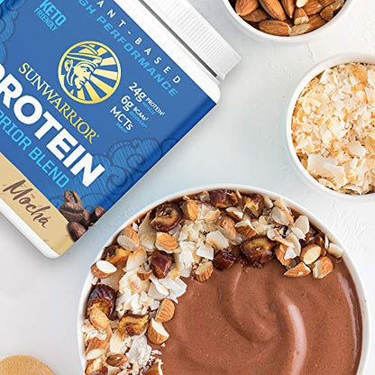 Organic Sunwarrior - Warrior Blend, Plant Based, Raw Vegan Protein Powder with Peas & Hemp, Chocolate, 30 Servings, 26.4 Ounce