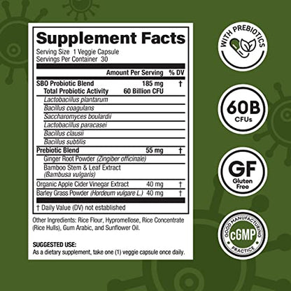 Physician's CHOICE Probiotics 60 Billion CFU - 10 Diverse Strains + Organic Prebiotic - Digestive & Gut Health - Supports Occasional Constipation, Diarrhea, Gas & Bloating - Probiotics For Women & Men