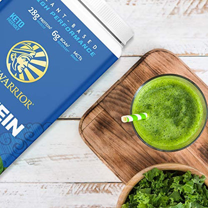 Organic Sunwarrior - Warrior Blend, Plant Based, Raw Vegan Protein Powder with Peas & Hemp, Chocolate, 30 Servings, 26.4 Ounce