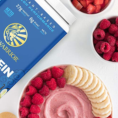 Organic Sunwarrior - Warrior Blend, Plant Based, Raw Vegan Protein Powder with Peas & Hemp, Chocolate, 30 Servings, 26.4 Ounce