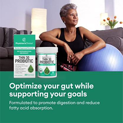 Physician's CHOICE Probiotics 60 Billion CFU - 10 Diverse Strains + Organic Prebiotic - Digestive & Gut Health - Supports Occasional Constipation, Diarrhea, Gas & Bloating - Probiotics For Women & Men