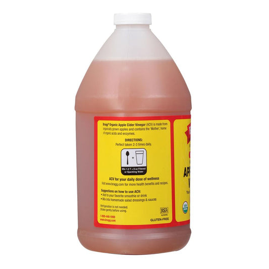 Bragg Organic Apple Cider Vinegar With the Mother– Raw, Unfiltered All Natural Ingredients (64 Fl Oz (Pack of 1))