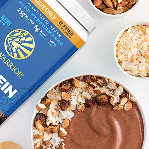 Organic Sunwarrior - Warrior Blend, Plant Based, Raw Vegan Protein Powder with Peas & Hemp, Chocolate, 30 Servings, 26.4 Ounce