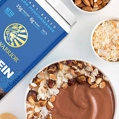 Organic Sunwarrior - Warrior Blend, Plant Based, Raw Vegan Protein Powder with Peas & Hemp, Chocolate, 30 Servings, 26.4 Ounce