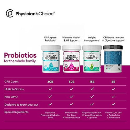 Organic Physician's Choice Probiotics 60 Billion CFU - 10