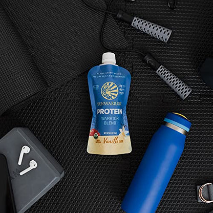 Organic Sunwarrior - Warrior Blend, Plant Based, Raw Vegan Protein Powder with Peas & Hemp, Chocolate, 30 Servings, 26.4 Ounce