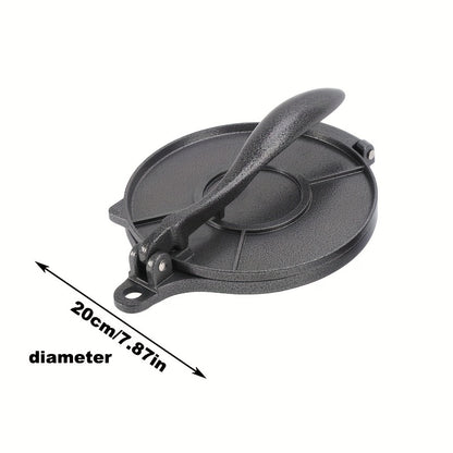 1pc Mexican Tortilla Dough Press Machine, Taco Maker, Dough Press Skinner Aluminum Alloy Skinner DIY Manual Cake Presser Kitchen Hand Press Cake Press Machine, Kitchen Utensils black 7.87inch/20cm