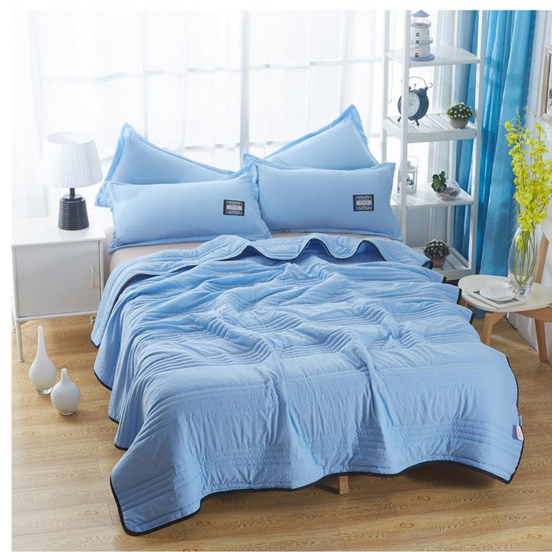 Cooling Blankets Pure Color Summer Quilt Plain Summer Cool Quilt Compressible Air-conditioning Quilt Quilt Blanket Sky Blue