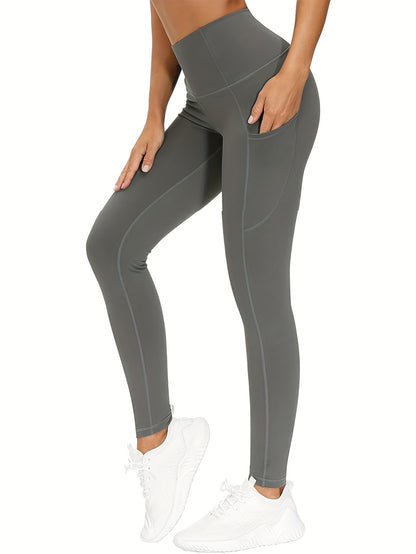 Phonepocketed Plus Size Sports Leggings High Stretch Butt Lifting