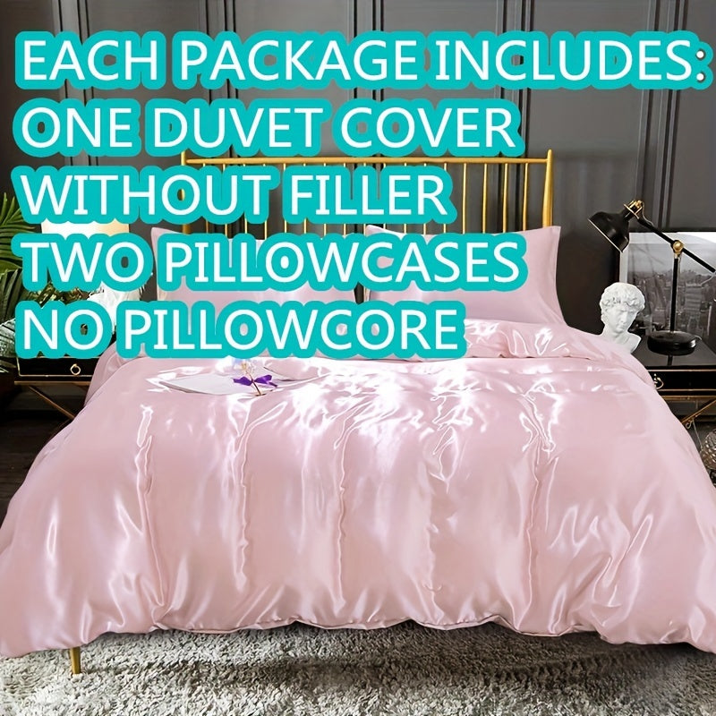 3-Piece Luxurious Satin Duvet Cover Set - Perfect for Weddings & Guest Rooms!