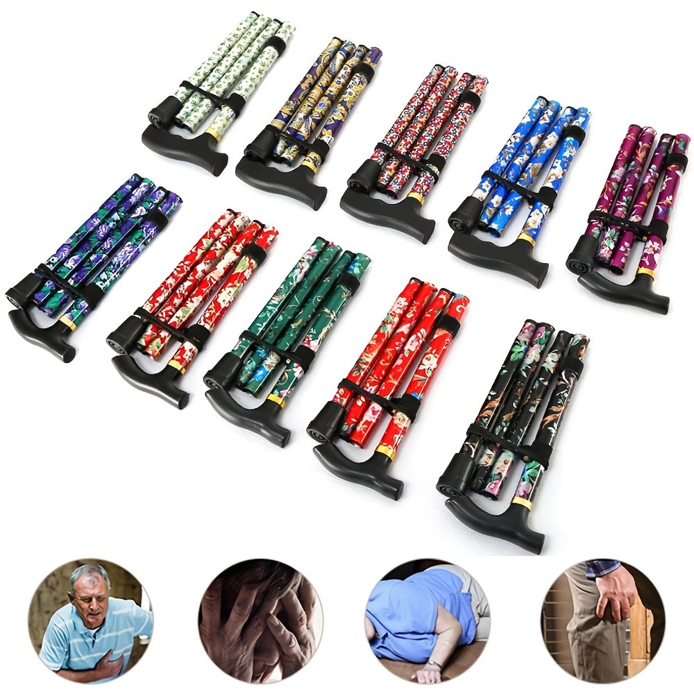Foldable Adjustable Telescopic Walking Sticks With Non-slip Foot Pad