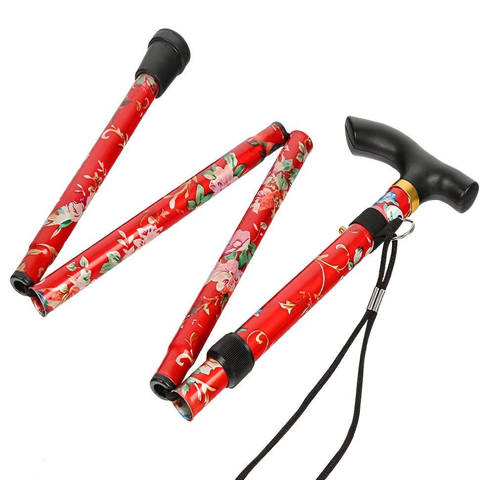 Foldable Adjustable Telescopic Walking Sticks With Non-slip Foot Pad