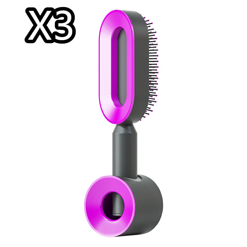Self Cleaning Hair Brush For Women One-key Cleaning Hair Loss Airbag Massage Scalp Comb Anti-Static Hairbrush Set8