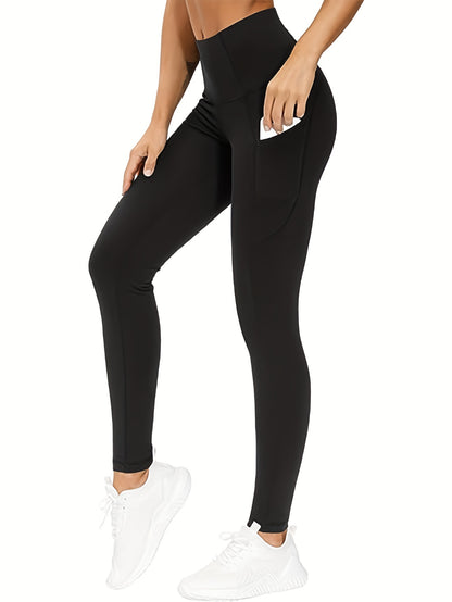 Phonepocketed Plus Size Sports Leggings High Stretch Butt Lifting
