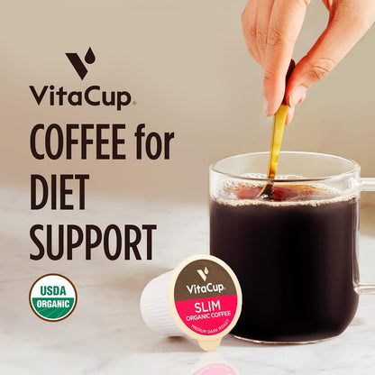 Slim Organic Coffee Pods with Diet Support  Bold Flavor