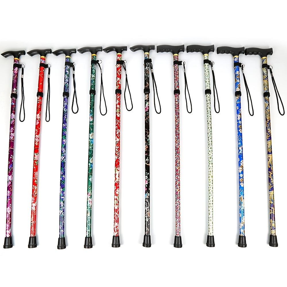 Foldable Adjustable Telescopic Walking Sticks With Non-slip Foot Pad