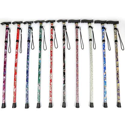 Foldable Adjustable Telescopic Walking Sticks With Non-slip Foot Pad